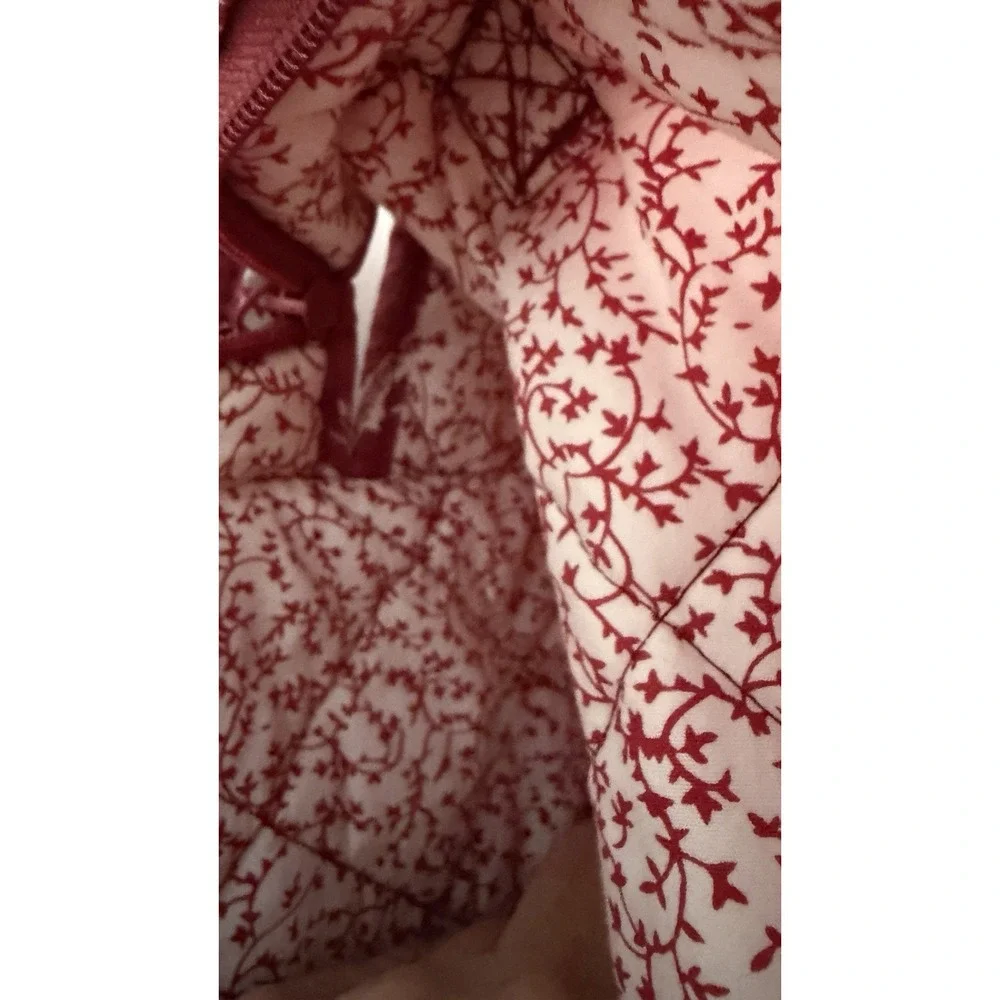 VINTAGE Garment Bag AMERICANA BY SHARIF Cranberry Ivory Floral Toile Quilted